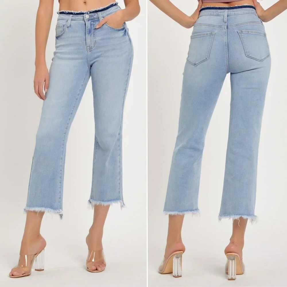 RISEN Crop Flare Jeans - Size 9/29 - Picture 3 of 13